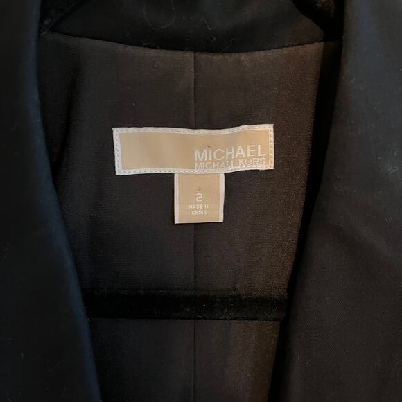 Michael Kors MK Animal Leopard Print Blazer Tuxedo Pink Black White Size 2 - Picture 4 of 6